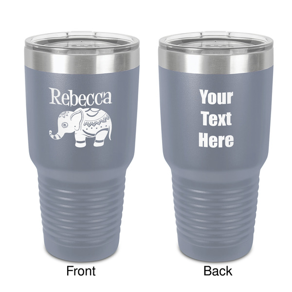 Custom Baby Elephant 30 oz Stainless Steel Tumbler - Grey - Double-Sided (Personalized)