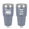 Baby Elephant 30 oz Stainless Steel Ringneck Tumbler - Grey - Double Sided - Front & Back