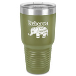 Baby Elephant 30 oz Stainless Steel Tumbler - Olive - Single-Sided (Personalized)