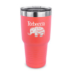 Baby Elephant 30 oz Stainless Steel Tumbler - Coral - Single Sided (Personalized)