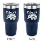 Baby Elephant 30 oz Stainless Steel Tumbler - Navy - Double Sided (Personalized)