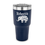 Baby Elephant 30 oz Stainless Steel Tumbler - Navy - Single Sided (Personalized)