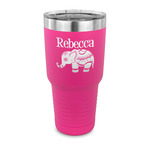 Baby Elephant 30 oz Stainless Steel Tumbler - Pink - Single Sided (Personalized)