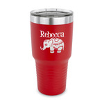 Baby Elephant 30 oz Stainless Steel Tumbler - Red - Single Sided (Personalized)