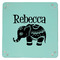 Baby Elephant 9" x 9" Teal Leatherette Snap Up Tray - APPROVAL