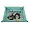 Baby Elephant 9" x 9" Teal Leatherette Snap Up Tray - STYLED