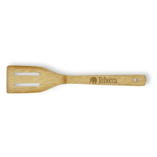 Custom Baby Elephant Bamboo Slotted Spatula - Double Sided (Personalized)