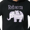 Baby Elephant Black Hoodie on Model - CloseUp