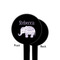 Baby Elephant Black Plastic 4" Food Pick - Round - Single Sided - Front & Back