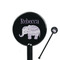 Baby Elephant Black Plastic 5.5" Stir Stick - Round - Closeup