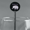 Baby Elephant Black Plastic 5.5" Stir Stick - Round - Main