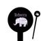 Baby Elephant Black Plastic 6" Food Pick - Round - Closeup