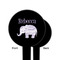 Baby Elephant Black Plastic 6" Food Pick - Round - Single Sided - Front & Back