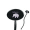 Baby Elephant Black Plastic 7" Stir Stick - Oval - Closeup
