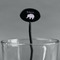 Baby Elephant Black Plastic 7" Stir Stick - Oval - Main