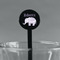 Baby Elephant Black Plastic 7" Stir Stick - Round - Main