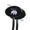 Baby Elephant Black Plastic 7" Stir Stick - Single Sided - Oval - Front & Back