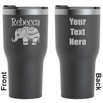 Baby Elephant RTIC Tumbler - Black - Engraved Front & Back (Personalized)