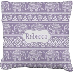 Baby Elephant Faux-Linen Throw Pillow 16" (Personalized)