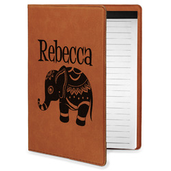 Baby Elephant Leatherette Portfolio with Notepad - Small - Single Sided (Personalized)