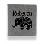 Baby Elephant Leather Binder - 1" - Grey (Personalized)