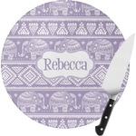 Baby Elephant Round Glass Cutting Board (Personalized)