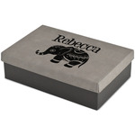 Baby Elephant Large Gift Box w/ Engraved Leather Lid (Personalized)