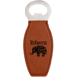 Baby Elephant Leatherette Bottle Opener - Double Sided (Personalized)