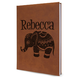 Baby Elephant Leather Sketchbook - Large - Double Sided (Personalized)