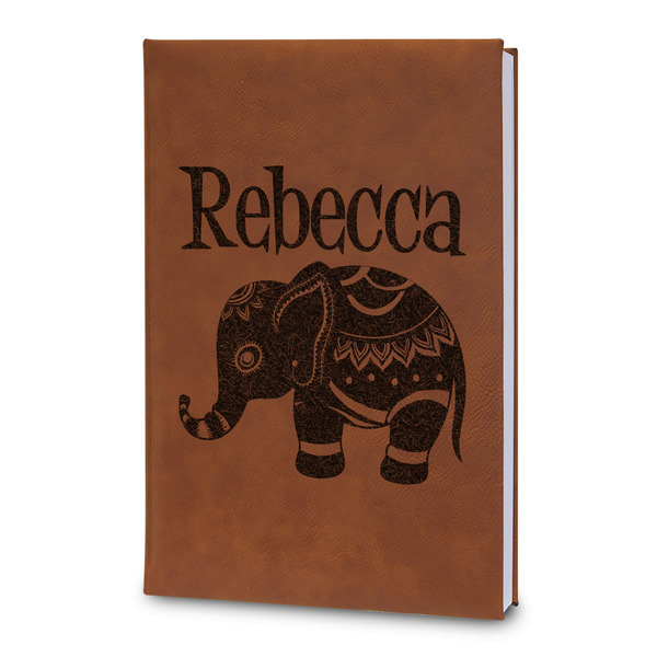 Custom Baby Elephant Leatherette Journal - Large - Double Sided (Personalized)