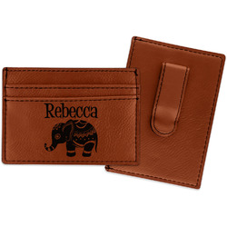 Baby Elephant Leatherette Wallet with Money Clip (Personalized)