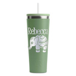 Baby Elephant RTIC Everyday Tumbler with Straw - 28oz - Light Green - Single-Sided (Personalized)