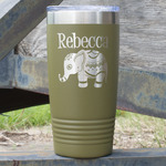 Baby Elephant 20 oz Stainless Steel Tumbler - Olive - Single Sided (Personalized)