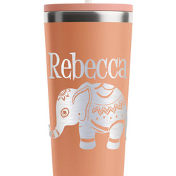 Baby Elephant RTIC Everyday Tumbler with Straw - 28oz - Peach - Double-Sided (Personalized)