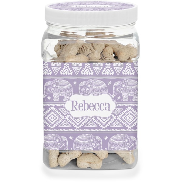 Custom Baby Elephant Dog Treat Jar (Personalized)