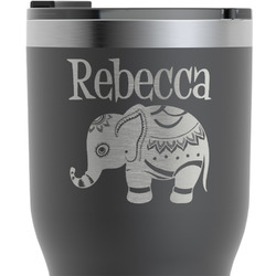 Baby Elephant RTIC Tumbler - Black - Engraved Front & Back (Personalized)