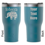 Baby Elephant RTIC Tumbler - Dark Teal - Laser Engraved - Double-Sided (Personalized)