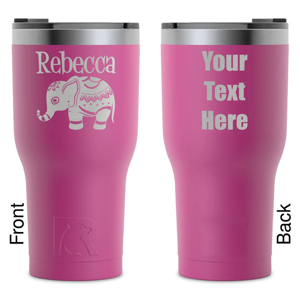 Custom Baby Elephant RTIC Tumbler - Magenta - Laser Engraved - Double-Sided (Personalized)