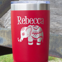Baby Elephant 20 oz Stainless Steel Tumbler - Red - Double Sided (Personalized)