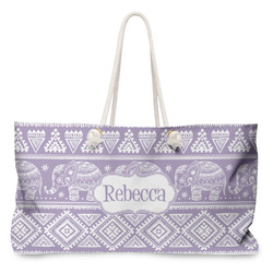 Baby Elephant Large Tote Bag with Rope Handles (Personalized)