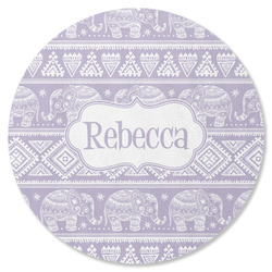 Baby Elephant Round Rubber Backed Coaster (Personalized)