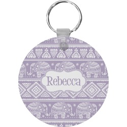 Baby Elephant Round Plastic Keychain (Personalized)