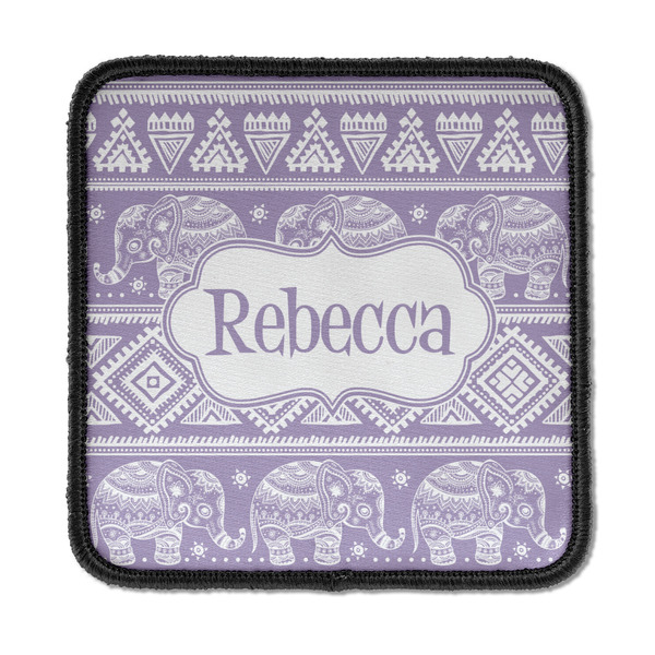 Custom Baby Elephant Iron On Square Patch w/ Name or Text