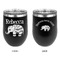 Baby Elephant Stainless Wine Tumblers - Black - Double Sided - Approval