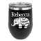 Baby Elephant Stainless Wine Tumblers - Black - Double Sided - Front