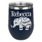 Baby Elephant Stainless Wine Tumblers - Navy - Double Sided - Front