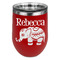 Baby Elephant Stainless Wine Tumblers - Red - Double Sided - Front