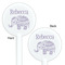 Baby Elephant White Plastic 5.5" Stir Stick - Double Sided - Round - Front & Back