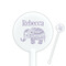 Baby Elephant White Plastic 5.5" Stir Stick - Round - Closeup