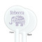 Baby Elephant White Plastic 5.5" Stir Stick - Single Sided - Round - Front & Back